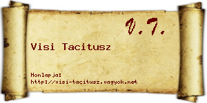 Visi Tacitusz névjegykártya